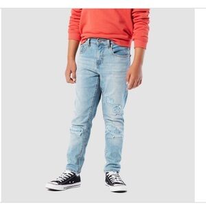 Levi's Denizen Taper Jeans, Youth Size 16 Reg, Distressed Blue Light Wash